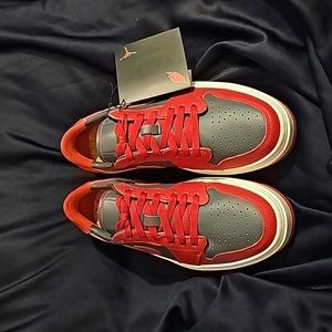 Nike Women's Air Jordan Elevate 1 Low (Dark Grey/Sail/Varsity Red)